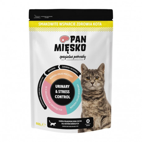 PAN MIĘSKO Urinary & Stress Control Turkey - dry cat food - 800g