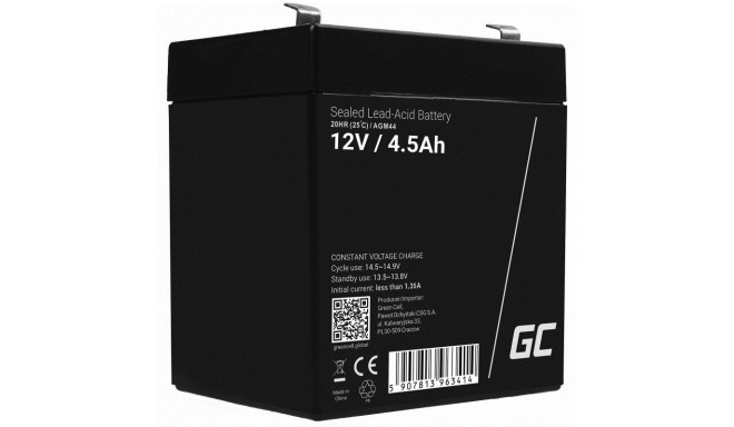 Green Cell AGM44 UPS aku suletud pliiaku (VRLA) 12 V 4.5 Ah
