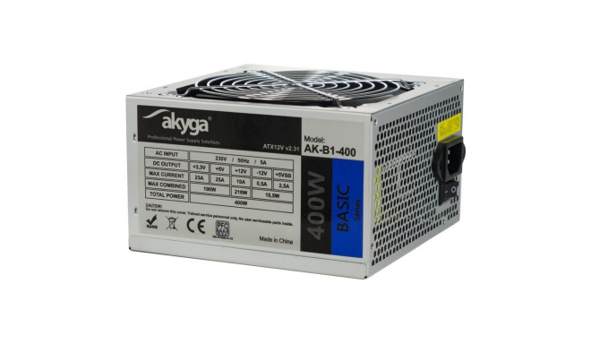 Akyga AK-B1-400 toiteplokk 400 W 20+4 pin ATX ATX roheline