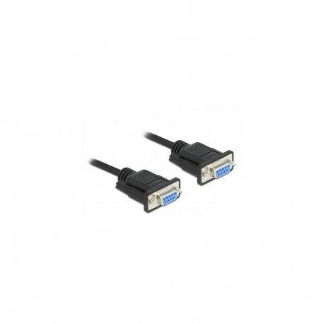 DeLOCK Serial Cable RS-232 D-Sub9 female to female null modem with narrow plug housing 2 m