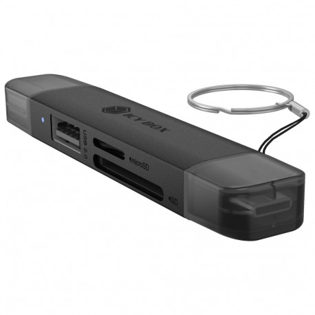 Adapter IcyBox USB 3.2 Gen1 3-in-1 Kartenleser USB Type-C/A