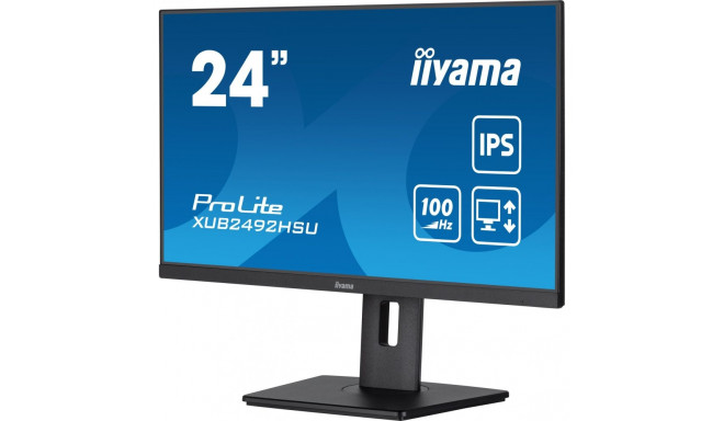 60,5cm/24" (1920x1080) iiyama ProLite XUB2492HSU-B6 FHD IPS 100Hz 0,4ms 16:9 HDMI DP USB pivot LS mu