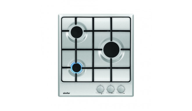 Simfer | Hob | H4.300.VGRIM | Gas | Number of burners/cooking zones 3 | Rotary knobs | Stainless ste