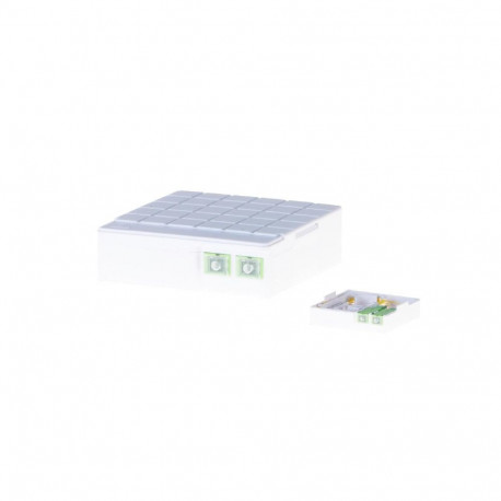 Wall outlet box BKT FTTH-2SX, 85x85x26xmm (width/depth/height), 2xSCsx/LCdx, plastic, not equipped, 