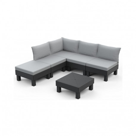 Keter aiamööblikomplekt Elements Full Set (5 Seater) 8711245158006, hall/helehall