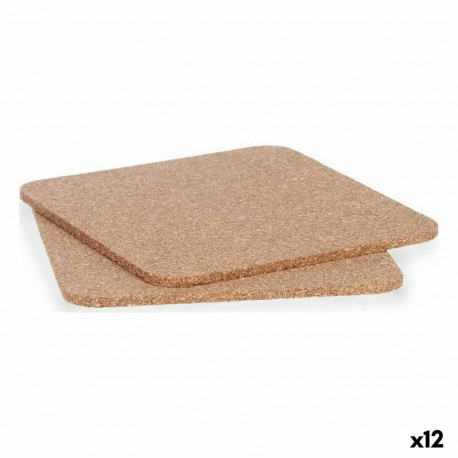 Trivet set Kinvara KT166139S KT166139S Natural Cork 18 x 1 x 18 cm 18 x 0,5 x 18 cm Table Mat (12 Un
