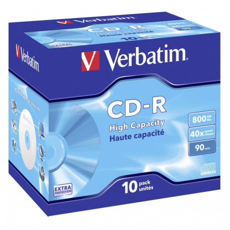 1x10 Verbatim CD-R 90 / 800MB JC 48x kiirus, lisakaitse