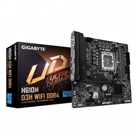 GIGABYTE emaplaat H610M D3H WIFI DDR4 supports 14th Gen. Intel Core CPUs, 6+1+1 phases VRM, up to 32