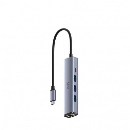 Cudy UH605 liides hub USB 3.2 Gen 1 (3.1 Gen 1) Type-C 5000 Mbit/s hall, hõbedane