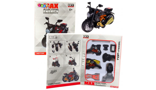 Metallist 1:14 DIY must-oranž mootorratas kokkupanekuks ja kruvimiseks