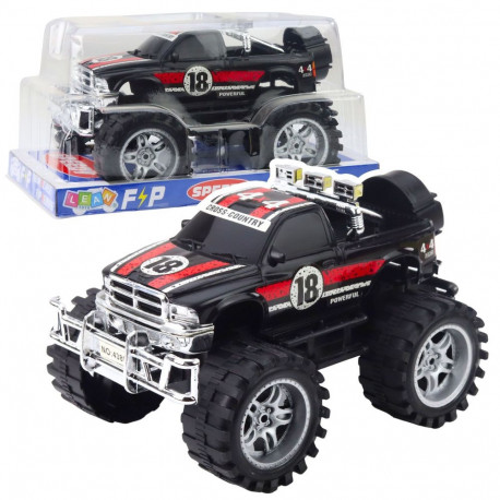 maastikuauto tagaveoga suured rattad punane-must 27cm