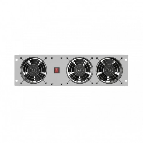 Ventilation panel vertical 19 inches for rack cabinet, 3 fans, 230V, grey