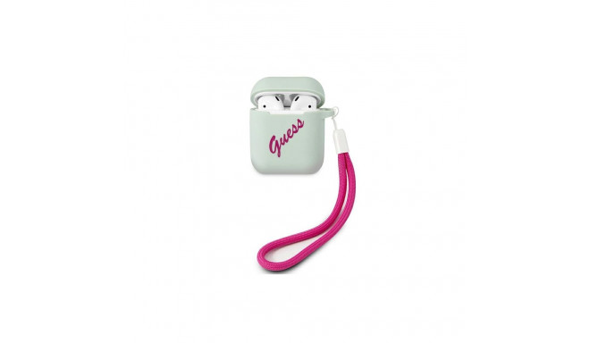 Guess GUACA2LSVSBF AirPods cover blue fuschia Silicone Vintage