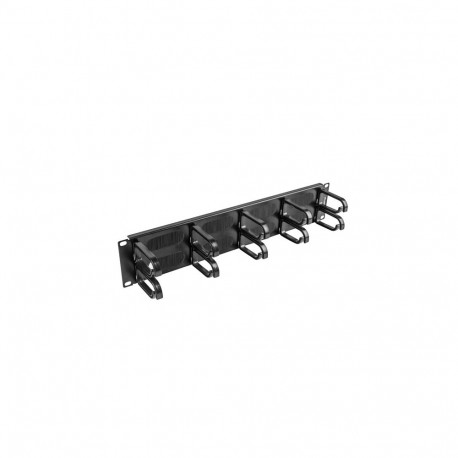 Lanberg 19" cable management brush panel 10 rings - type B 2U | AK-1204-B | Black