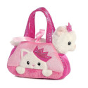 AURORA Fancy Pals Plush Princess Cat in a pink bag, 20 cm