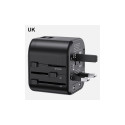 USAMS wall adapter 2xUSB T55 12W 4-in-1 US/AU/EU/UK black CC173TC01 (US-CC173) Universal Travel Char