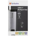 Verbatim USB-C jaoturi adapter - USB-C/2xUSB-A 3.0/HDMI/Ethernet alumiinium 49141