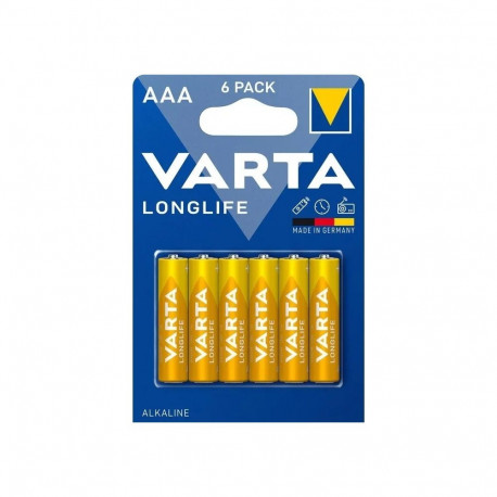 Battery - Varta Longlife AAA LR03 1.5V Alkaline 6 Pack