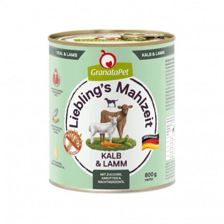 Dog Food - GRANATAPET Liebling's Mahlzeit Veal and Lamb Wet Food 800g