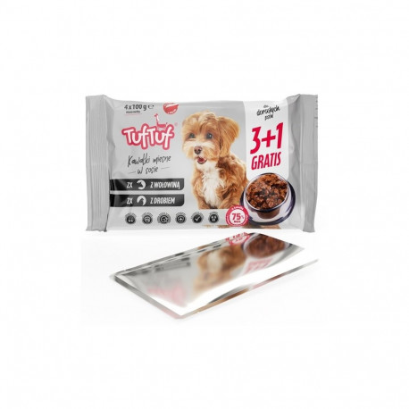 Dog Food - TUF TUF Wet Dog Food 2x Poultry 2x Beef 4x100g