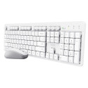 Wireless Keyboard Mouse Set - Trust Ody II Full-size Layout 1600 DPI White