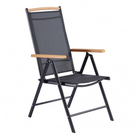 Garden Chair Set - IZZY Aluminum Textilene Adjustable 2pc Black