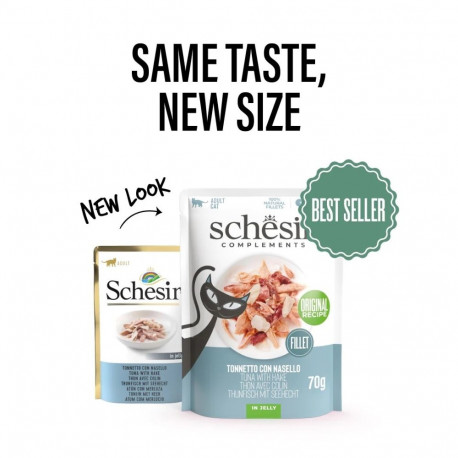Cat Food - SCHESIR Tuna with Hake in Jelly Wet Food 70g