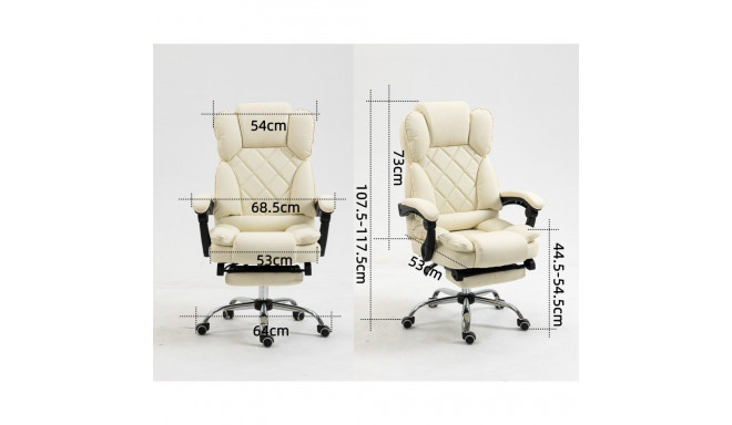 Office Chair - Activejet YK7416 Metal Base, Adjustable Height, Beige