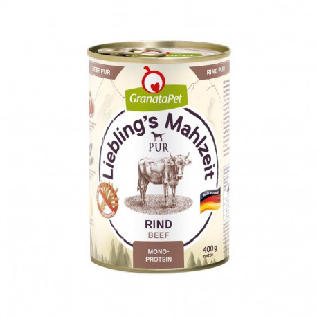 Dog Food - GRANATAPET Liebling's Mahlzeit Beef Wet Food 400g for Adult Dogs
