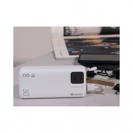 Power Bank - Tracer Blaze 30000 mAh 65W Quick Charge 3.0 White