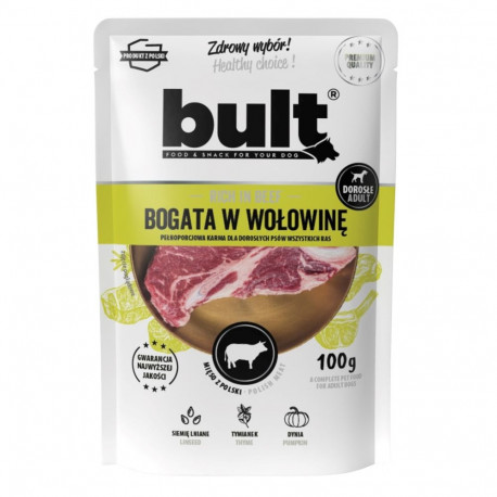 Dog Food - BULT Rich in Beef Wet Food 100g Gluten-Free, Soy-Free