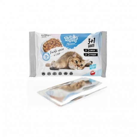 Cat Food - TUF TUF 2x Cod & 2x Trout Wet Food 4x100g
