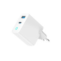 Mobile Device Charger - Gembird TA-UC-PDQC45L 45W Fast Charge USB-A & USB-C White