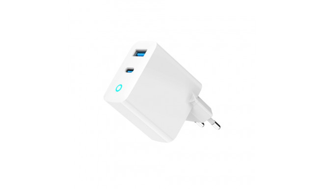 Mobile Device Charger - Gembird TA-UC-PDQC45L 45W Fast Charge USB-A & USB-C White