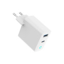 Mobile Device Charger - Gembird TA-UC-PDQC45L 45W Fast Charge USB-A & USB-C White