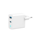 Mobile Device Charger - Gembird TA-UC-PDQC45L 45W Fast Charge USB-A & USB-C White