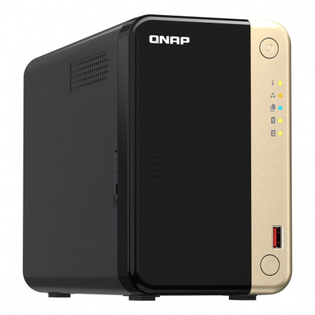 Network Attached Storage - QNAP TS-264 Intel Celeron N5095 8GB NAS, Black, Gold