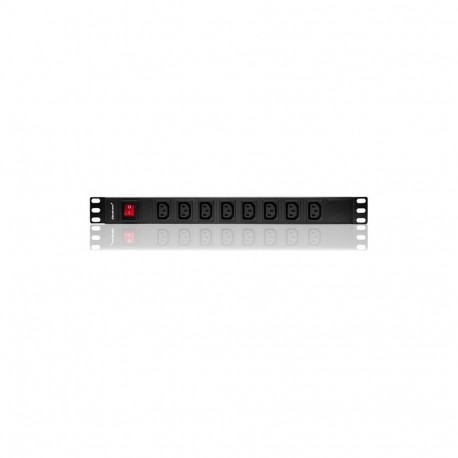 Power Strip - Qoltec 53998 PDU 1U 10A 8xIEC C13 Black