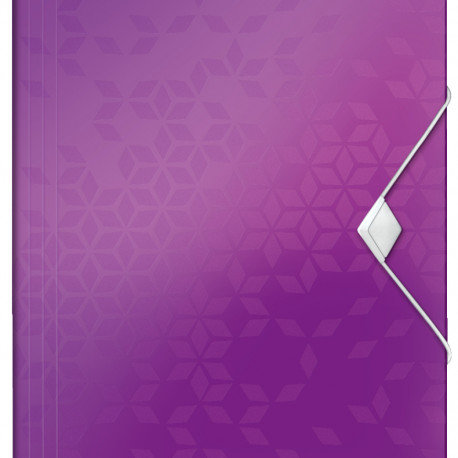 Kummiga mapp Leitz WOW PP A4 metallik lilla