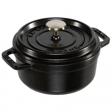 Staub Cocotte 12cm ümmargune must, malm
