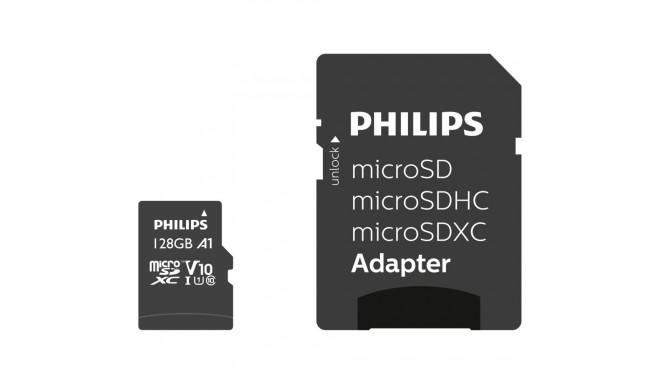 Philips MicroSDXC kaart 128GB Class 10 UHS-I U1 koos adapteriga