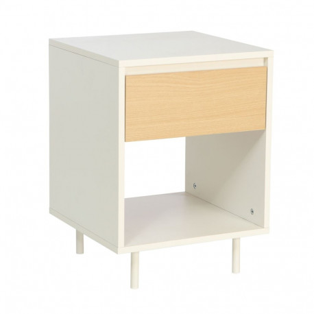 Öökapp / abilaud HERTA 40x40xH54cm, valge/hele puit