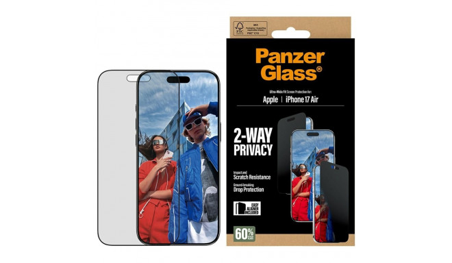 PanzerGlass Ultra-Wide Fit EasyAligner Privacy Glass for iPhone Air