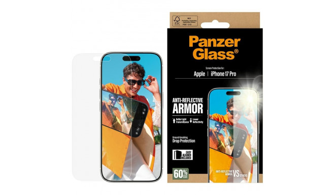 PanzerGlass Armor Anti-Reflective EasyAligner Tempered Glass for iPhone 17 Pro