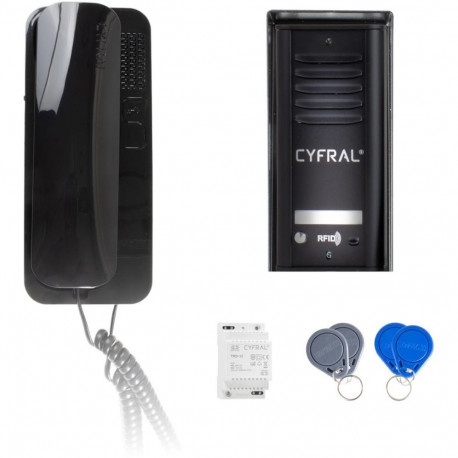 Cyfral interkom COSMO 1-korteri kassett unifon, must