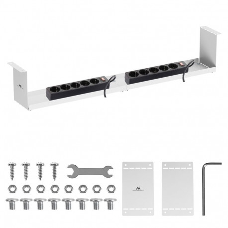 Maclean kompaktne lauaalune kaablikorraldaja, max koormus 5kg, valge, MC-107 W