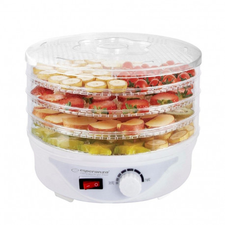 Esperanza EKD003 toidukuivati läbipaistev, valge 250 W