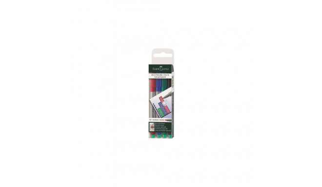 Faber-Castell MULTIMARK marker 4 pc(s) Black, Blue, Green, Red