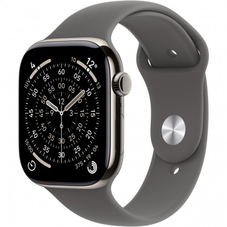 "Apple Watch S11 Titan Natur Cellular 46mm (Sportarmband steingrau) S/M"