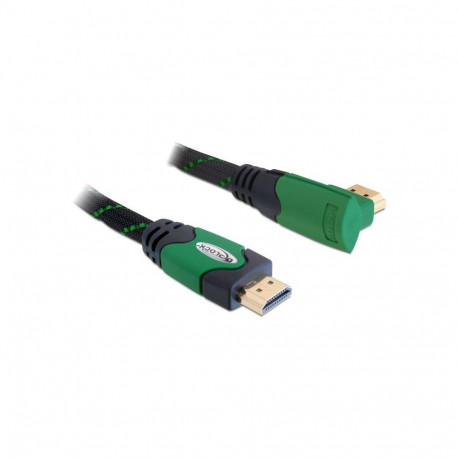 "DELOCK Kabel HDMI A-A St/St 1.4 gewinkelt rechts gruen 3m"